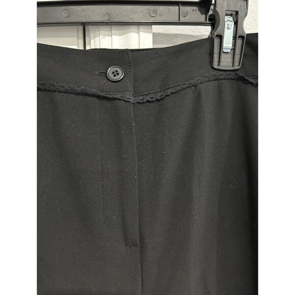 Larry Levine Stretch Black Dress Pants Sz 8 Button Closure Pockets - Picture 4 of 8